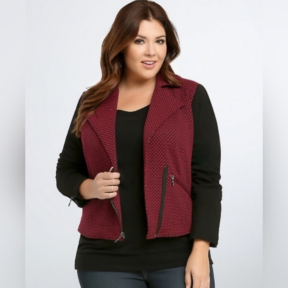 torrid checkered print moto jacket size‎ 3X